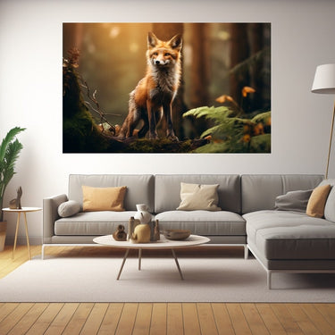 Fox in Woods Painting